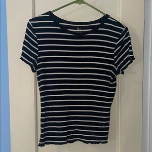 SO Black and White Striped Short Sleeve Tee